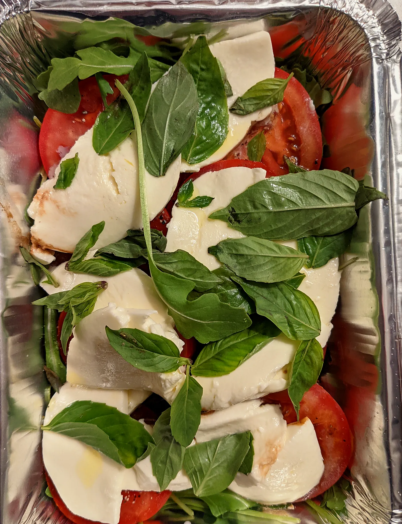 Caprese salad with tomato, fior di latte and basil